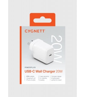 Cygnett PowerPlus 20W USB-C Wall Charger - White