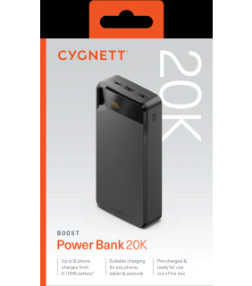 Cygnett Boost 20,000 mAh Powerbank - Black