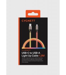 Cygnett Illuminate USB-C to USB-A 1.2m Light Up Cable