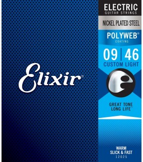 Elixir Guitar Strings Electric Polyweb Custom  Light 9-46