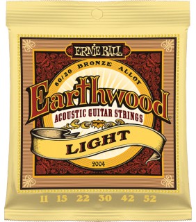 Ernie Ball Guitar Strings Acoustic 11/52 Earthwood Light 80/20 Bronze