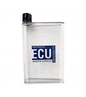 Edith Cowan University Transparent Flat Drink Bottle - 500ML
