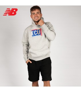 ECU New Balance Mens Grey Pullover Hoodie Crest