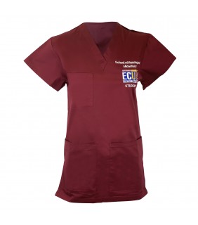 ECU - Nursing Midwifery - Unisex Scrub Top Maroon