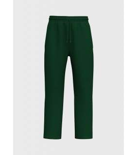 Green Fleece Pant Straight Hem Pine