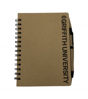 A5 Hardcover Recycled Notebook w/pen 140pg