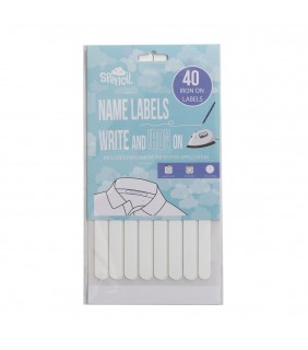 Write and Iron On Labels - White