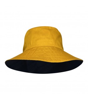 Hat Bucket Ink Navy/Gold Reversible