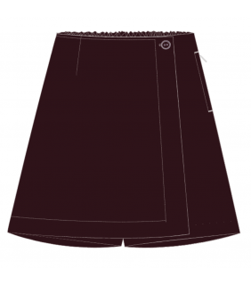 Essentials Mahogany Skort With Flap and Button