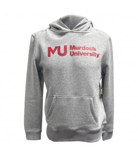 Hoodie Grey/Red Large Logo - Ladies 