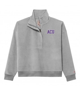 Cord Half Zip - Coastal Grey 