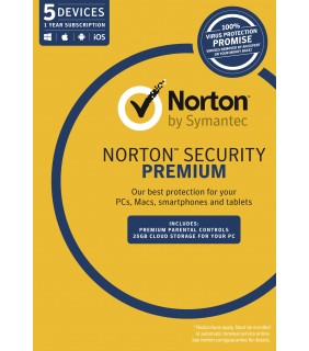 Norton Security PREMIUM 3.0 - 1 USER 5 DEVICES 1 Year