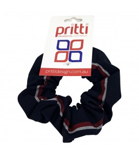 Scrunchie Large Navy/ Red/ White Stripe