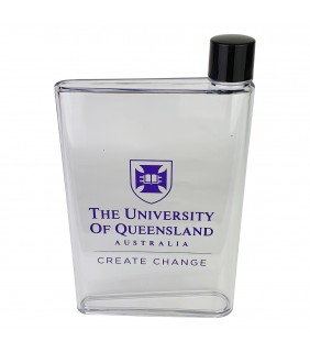 UQ Transparent Flat Drink Bottle - 500ML