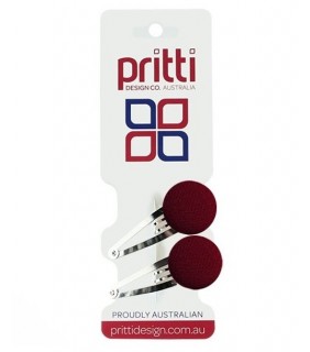 Pritti Button Clips 2 Pack - Maroon