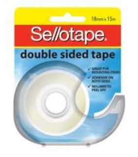 Sellotape TAPE DOUBLE SIDED SELLO 18MMX15M ON DISP H/SELL