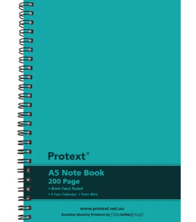 Protext A5 200pg twin wire PP Notebook - Aqua
