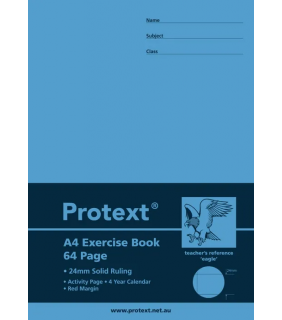 Protext A4 64pg Exercise Book 24mm solid ruled + margin