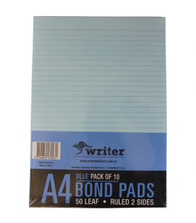 Protext A4 50 sheet Premium Bond pad ruled 2 sides - Blue