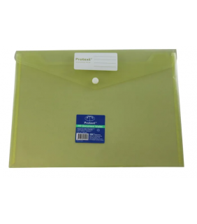 Protext A4 PP Document wallet with button closure - Yellow