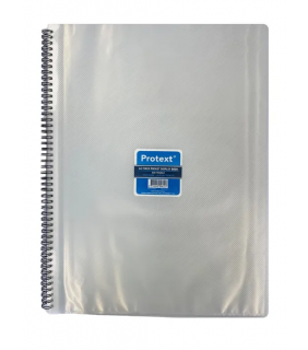Protext A3 30pkt Fixed Pocket Wiro Bound Display Book - Clear