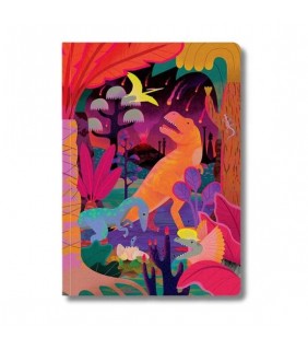 Kaleido A5 Textured Soft Cover Notebook-Prehistoric Carnivores