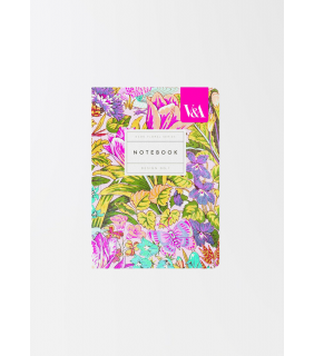 V&A A6 Textured Soft Cover Notebook-Neon Floral Mawson Tulip