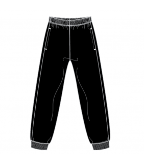 Fleece Pants Cuff Hem-Black 