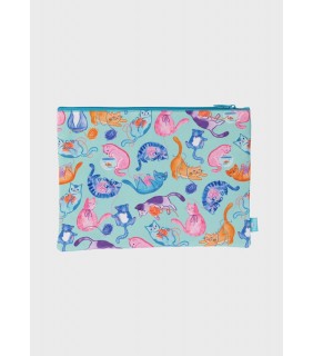 Spencil A4 Twin Zip Pencil Case - Crazy Cats