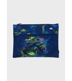 Spencil A4 Twin Zip Pencil Case - Mega Wheels