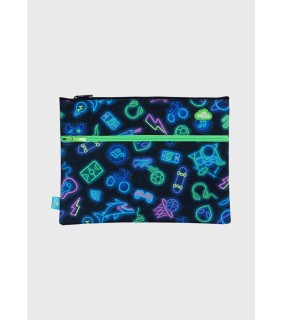 Spencil A4 Twin Zip Pencil Case - Neon Life
