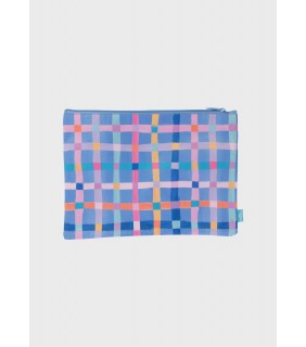 Spencil A4 Twin Zip Pencil Case - Pastel Plaid