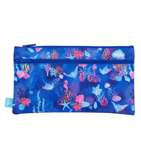 Spencil Twin Zip Pencil Case - Coral Garden