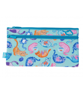 Spencil Twin Zip Pencil Case - Crazy Cats