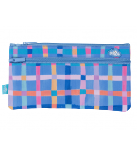 Spencil Twin Zip Pencil Case - Pastel Plaid