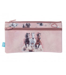 Spencil Twin Zip Pencil Case - Wild Horses