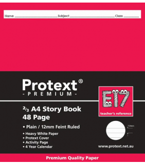Protext 2/3 A4 Story Book plain /ruled 12mm 48pg + margin