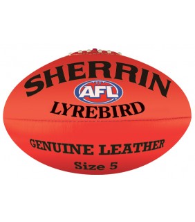 Sherrin Lyrebird Leather AFL Ball Red Size 5