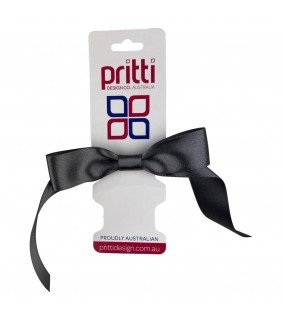 Smoked Grey Satin Pony Bow OSFA