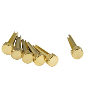 D'Andrea Solid Brass Tone Pin Set - Flat Top (Set of 6)