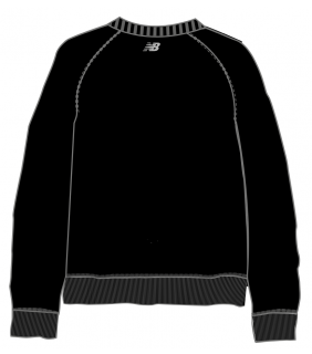GU New Balance Ladies Black Crew Sweatshirt Drill Applique
