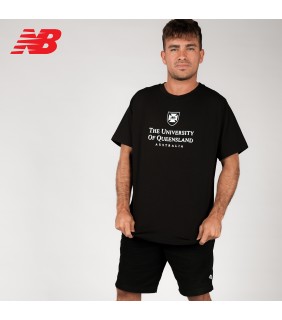 UQ New Balance Mens Crest Print T-Shirt Black