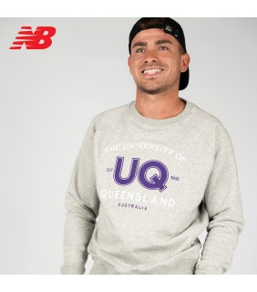 UQ New Balance Mens Varsity Print Sweatshirt Grey