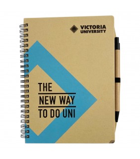Victoria University VU A5 Hardcover Recycled Notebook w/ pen 140pg