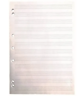 Writer A4 50 leaf Music Pad with 7 holes, 70gsm paper, side glued