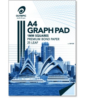 Graph Pad A4 1mm Squares 25 Leaf 7 Holes Olympic