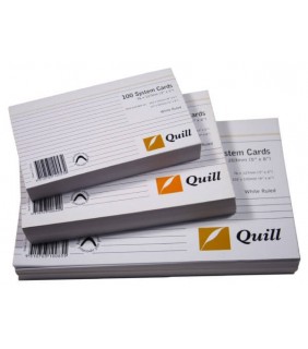 Quill SYSTEM CARDS 5X3 RULED WHITE PK100