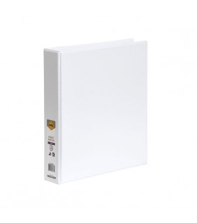 Marbig BINDER INSERT A4 CLEARVIEW 4 D-RING 38MM WHITE