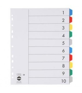  Dividers A4 PVC 10 Colours Tabs