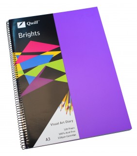 Quill Visual Art Diary PP 110gsm 11 x 14 200 Pages - Black